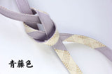 Obijime en pure soie, Jinaiki-gumi, bleu clair, taille M (longueur normale)