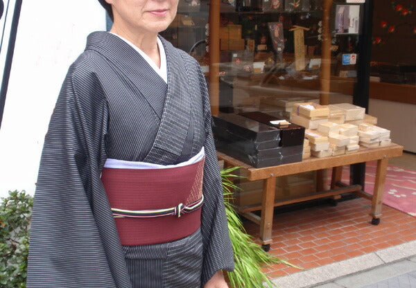 纯丝Obijime，斜纹竹编，tsukko，LL尺寸（长）。
