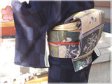纯丝Obijime，kakucho-gumi，条纹，与Odamaki，M尺寸（常规长度）。